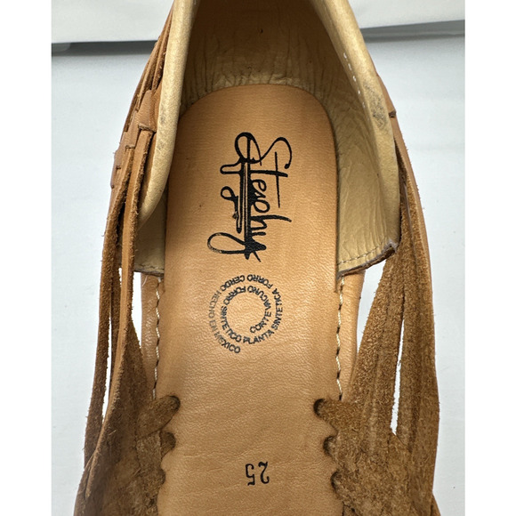 Leather Huarache Sandals Womens 8 Made In Mexico Men’s 7 Unisex - Picture 3 of 11